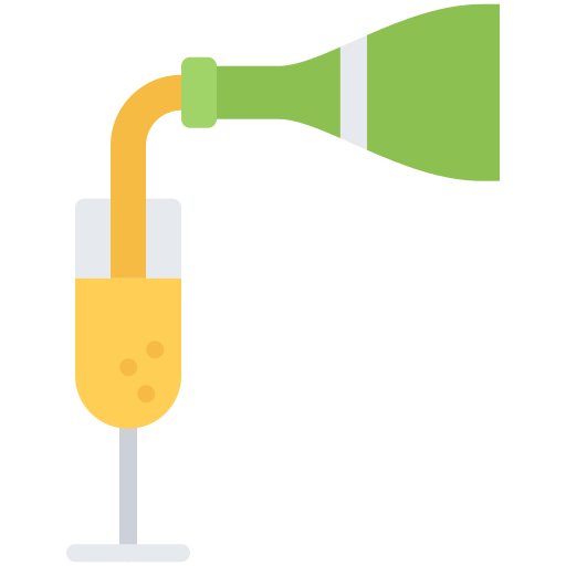 szampan Coloring Flat ikona