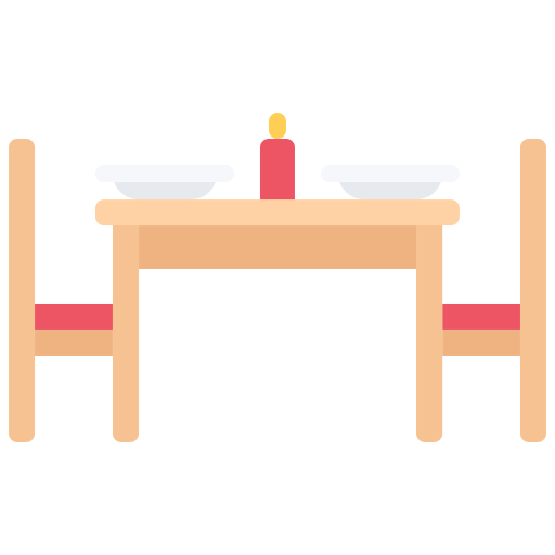 Mesa de cena Coloring Flat icono