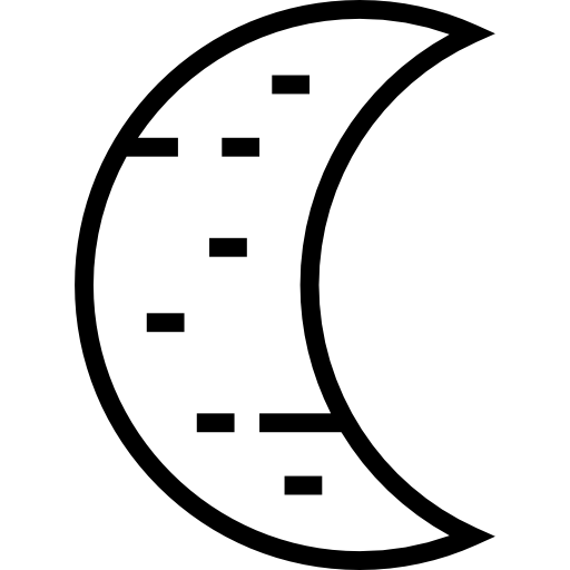 Half moon Detailed Straight Lineal icon
