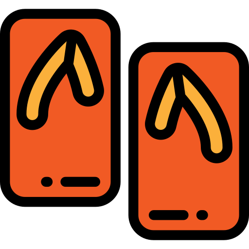 flip flops Detailed Rounded Lineal color icon