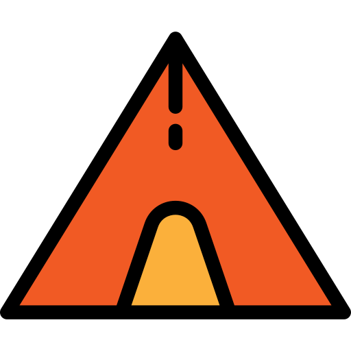 Tent Detailed Rounded Lineal color icon