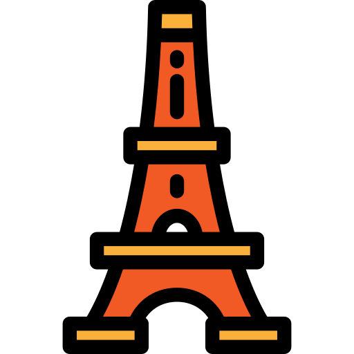wieża eiffla Detailed Rounded Lineal color ikona