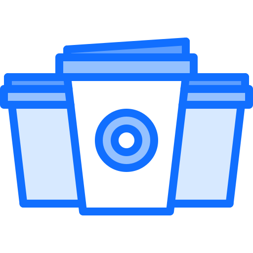 Paper cup Coloring Blue icon