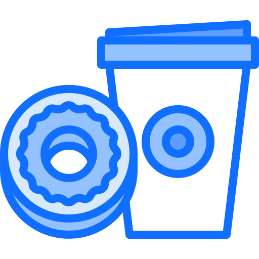 Paper cup Coloring Blue icon