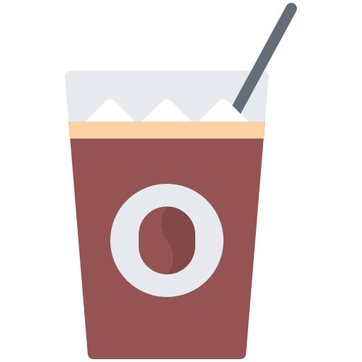 kalter kaffee Coloring Flat icon