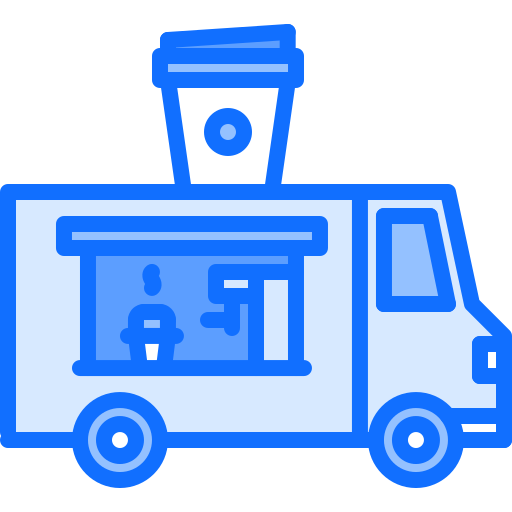 Food truck Coloring Blue icon