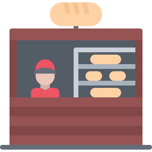 Panadería Coloring Flat icono