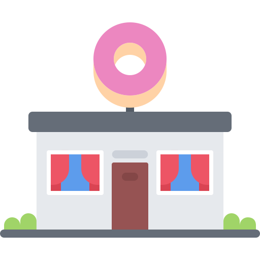 Loja de donuts Coloring Flat Ícone
