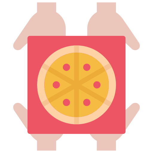 Доставка пиццы Coloring Flat иконка