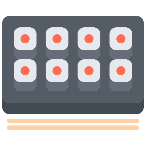 rolka sushi Coloring Flat ikona