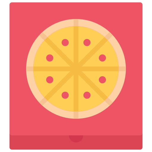 Pizza box Coloring Flat icon