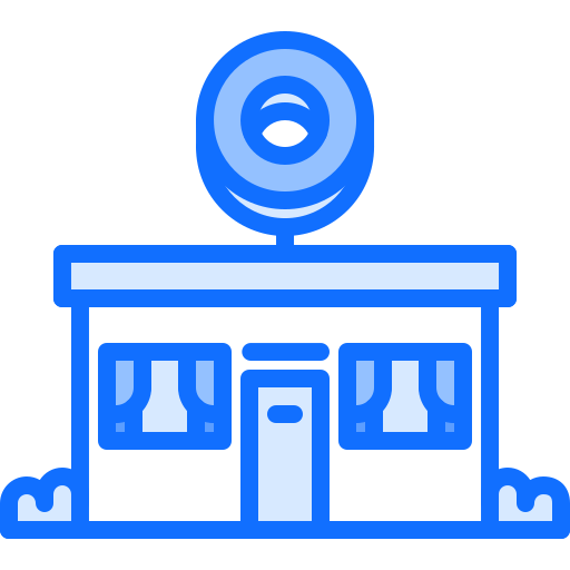 Donut shop Coloring Blue icon