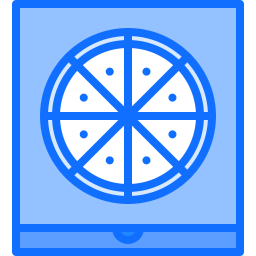 Pizza box Coloring Blue icon