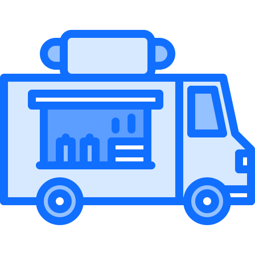 Food truck Coloring Blue icon