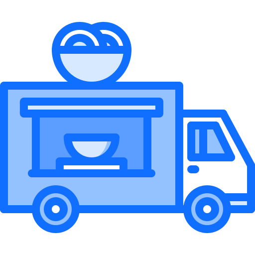 Caminhão de comida Coloring Blue Ícone
