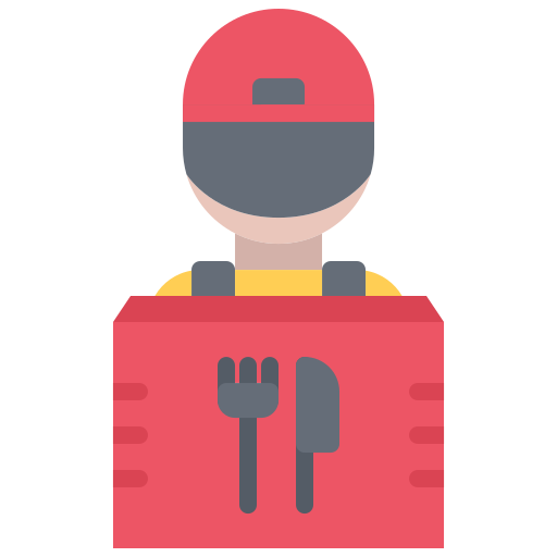 Delivery guy Coloring Flat icon