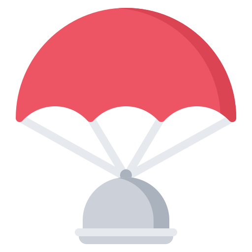 Parachute Coloring Flat icon