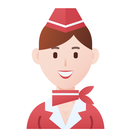 Flight attendant Amethys Design Flat icon