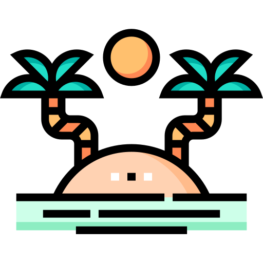 섬 Detailed Straight Lineal color icon