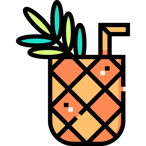 koktajl ananasowy Detailed Straight Lineal color ikona