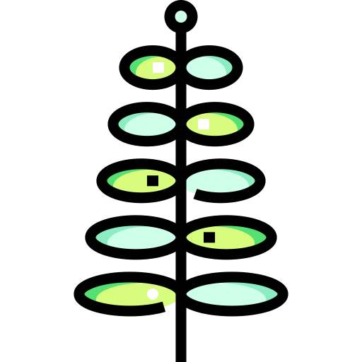 葉 Detailed Straight Lineal color icon