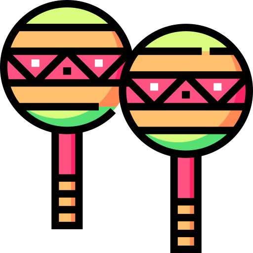 marakasy Detailed Straight Lineal color ikona