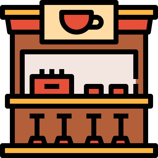 Coffee shop Linector Lineal Color icon