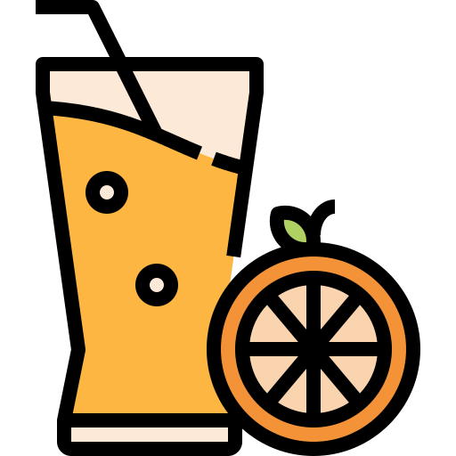 Orange juice Linector Lineal Color icon