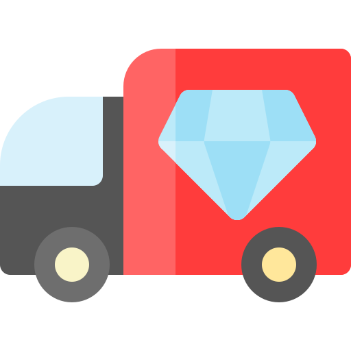 camion de livraison Basic Rounded Flat Icône