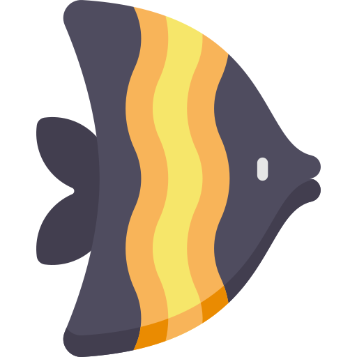 pesce angelo Kawaii Flat icona