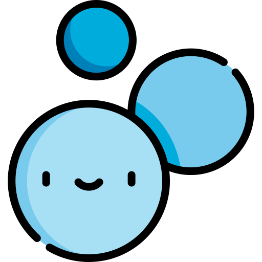 Burbujas Kawaii Lineal color icono