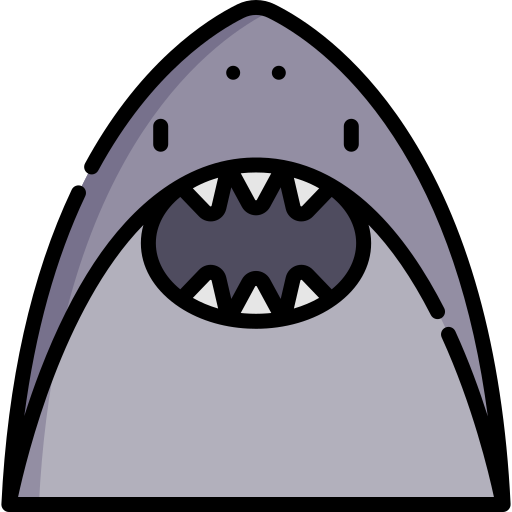 requin Kawaii Lineal color Icône