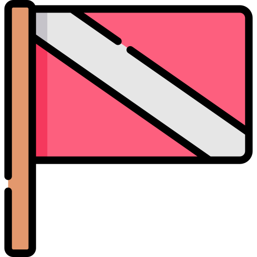 Buceo Kawaii Lineal color icono