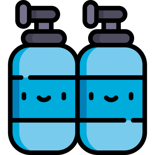 Botella de oxigeno Kawaii Lineal color icono