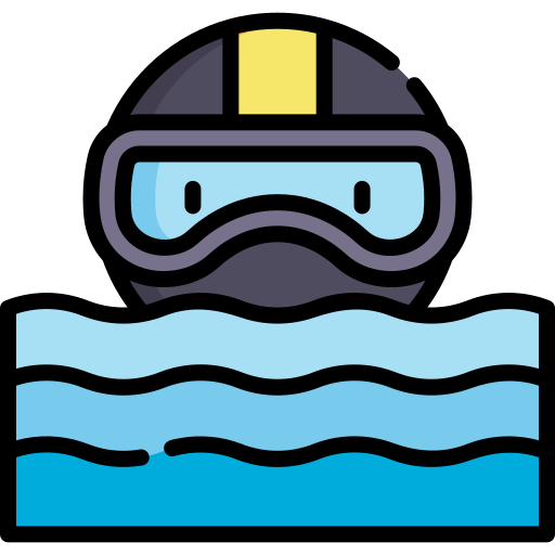 잠수부 Kawaii Lineal color icon