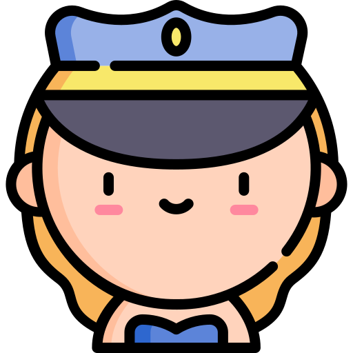 Policía Kawaii Lineal color icono
