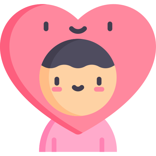 Corazón Kawaii Flat icono