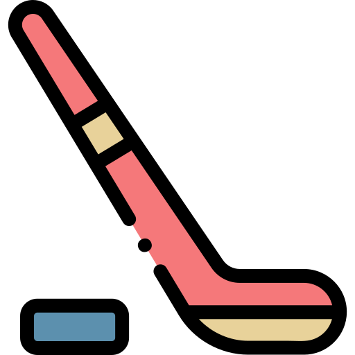 mazza da hockey Detailed Rounded Lineal color icona
