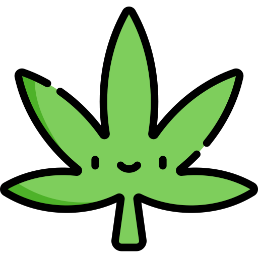cannabis Kawaii Lineal color Icône