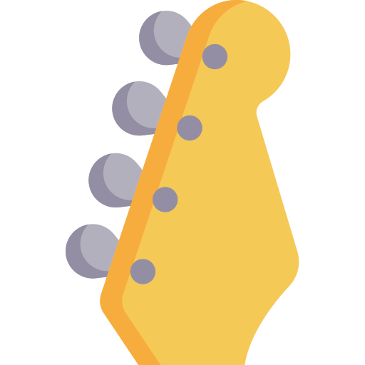 Guitarra baja Kawaii Flat icono