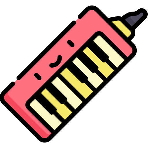 Melodica Kawaii Lineal color icono