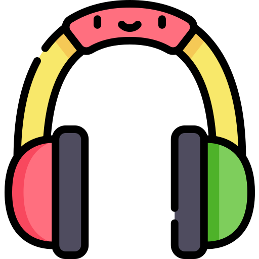 Écouteurs Kawaii Lineal color Icône