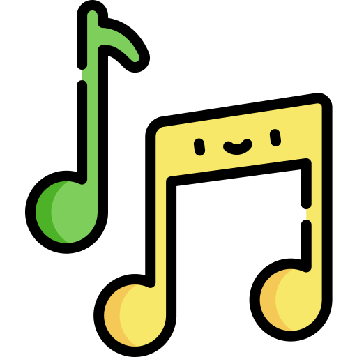 musiknoten Kawaii Lineal color icon