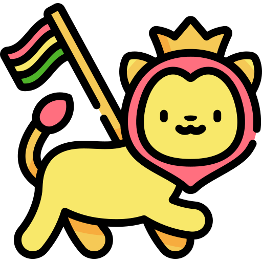 león de judá Kawaii Lineal color icono