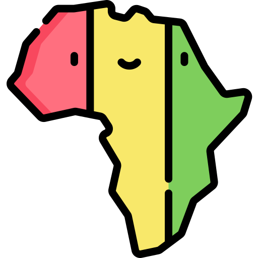 África Kawaii Lineal color icono