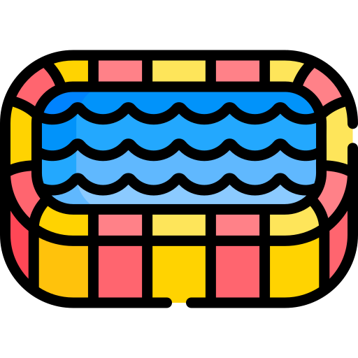 opblaasbaar zwembad Special Lineal color icoon