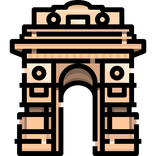 Puerta de la india Justicon Lineal Color icono