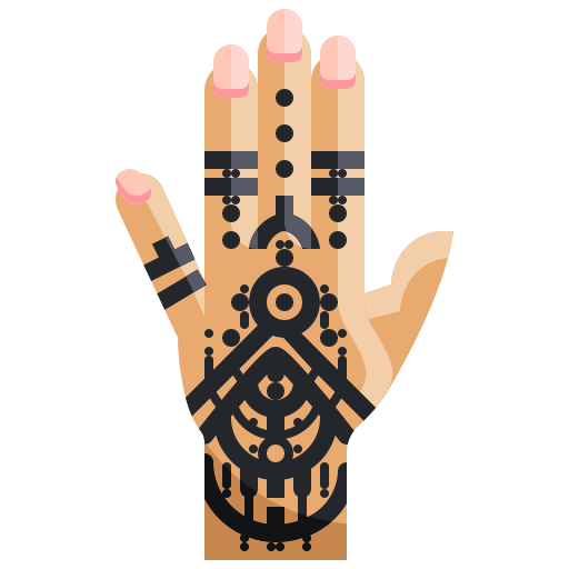 Henna painted hand Justicon Flat icon