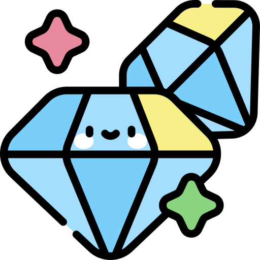 diamanti Kawaii Lineal color icona