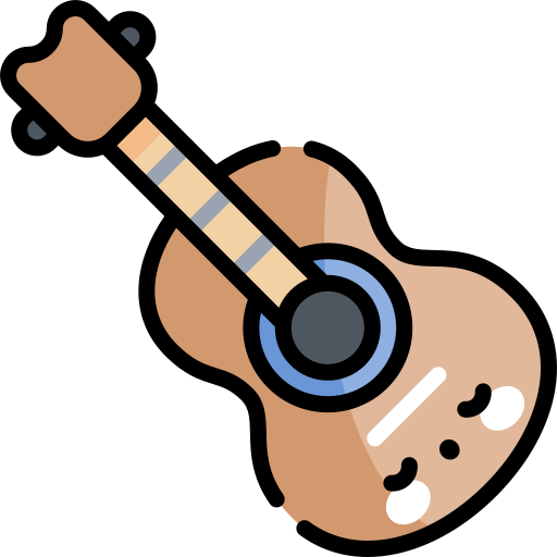 Guitar Kawaii Lineal color icon